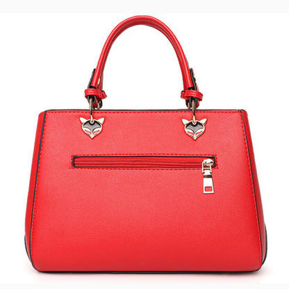 LoomTech™ Women’s Patchwork Handbag with Hairball Ornament – Elegant Tote & Crossbody Purse