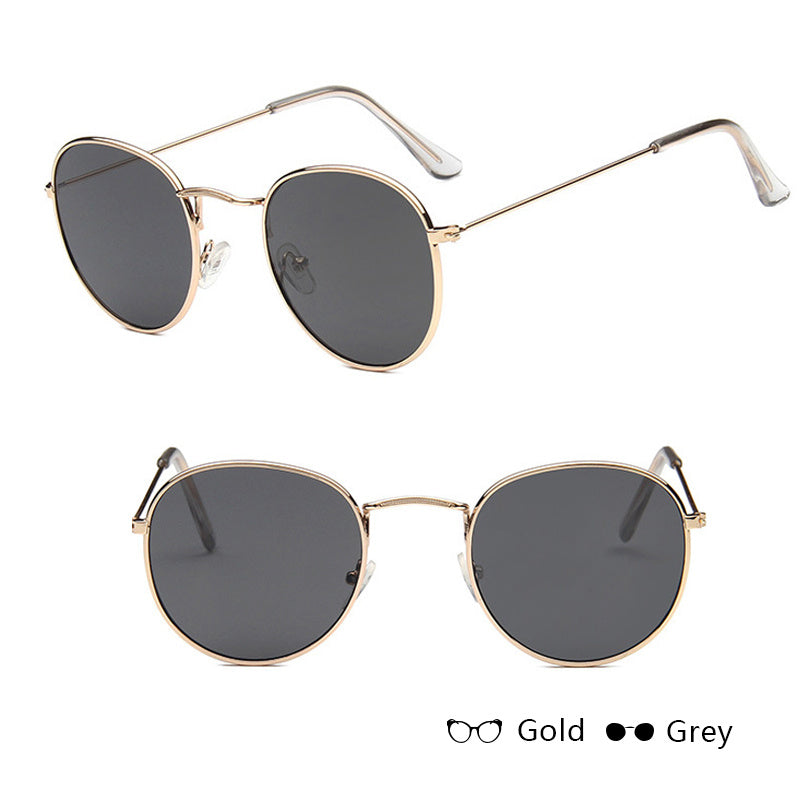 LoomTech™ Women’s Retro Round Sunglasses – Metal Frame UV-Protective Eyewear