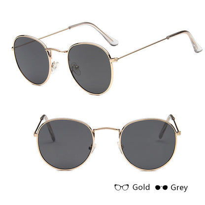 LoomTech™ Women’s Retro Round Sunglasses – Metal Frame UV-Protective Eyewear