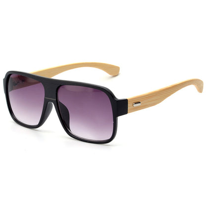 Loom & Soul Wooden Square Sunglasses – UV Protection Retro Eco-Friendly Shades for Men & Women