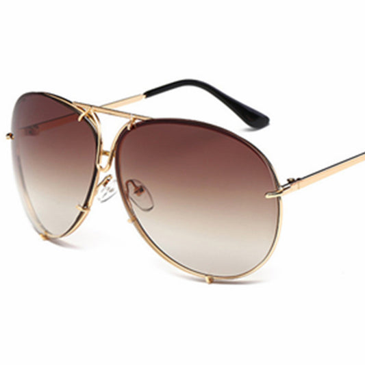 LoomTech™ Color Film Big-Frame Sunglasses – UV400 Fashion Metal Eyewear for Men & Women