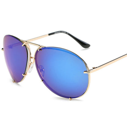 LoomTech™ Color Film Big-Frame Sunglasses – UV400 Fashion Metal Eyewear for Men & Women