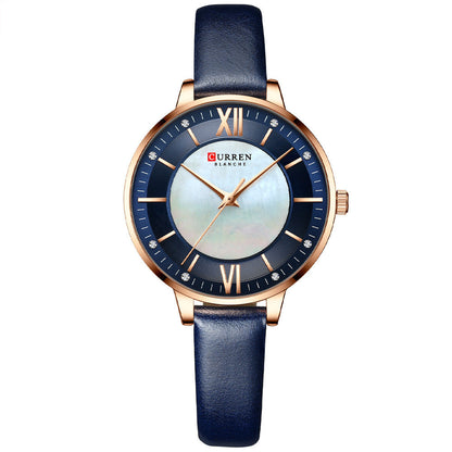 LoomTech RoseBelle™ — Women’s Casual Quartz Watch with Genuine Leather Strap & 10M Water Resistance