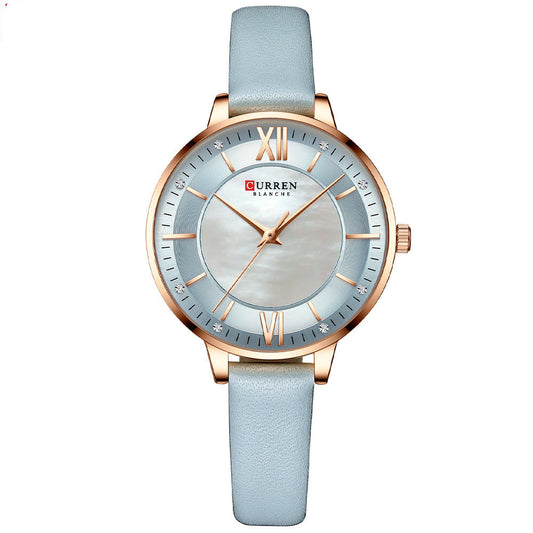 LoomTech RoseBelle™ — Women’s Casual Quartz Watch with Genuine Leather Strap & 10M Water Resistance