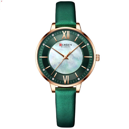 LoomTech RoseBelle™ — Women’s Casual Quartz Watch with Genuine Leather Strap & 10M Water Resistance