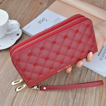 LoomTech™ Women’s Long Double-Zipper PU Leather Purse – Elegant Shoulder & Handbag Wallet
