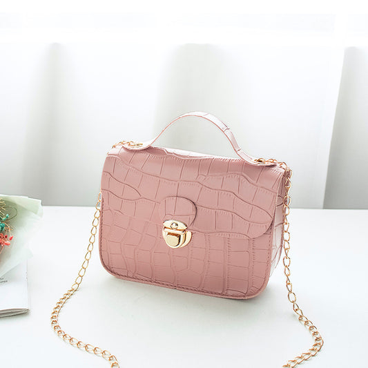 LoomTech™ Mini Croc-Pattern Crossbody Bag – Classic Chain Strap Shoulder Purse