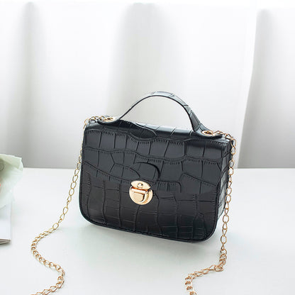 LoomTech™ Mini Croc-Pattern Crossbody Bag – Classic Chain Strap Shoulder Purse