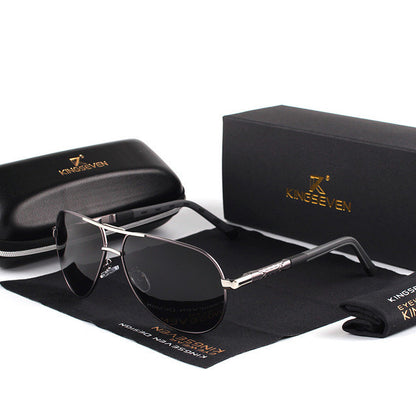 LoomTech™ Polarized Aluminum Alloy Sunglasses – Unisex UV400 Silicone Frame Shades for Men & Women