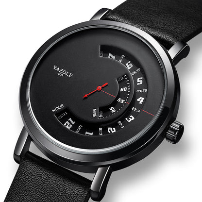 LoomTech AxisTime™ — Men’s Turntable Waterproof Quartz Watch with Metal Case & Mineral Glass Crystal (30M Water Resistant)