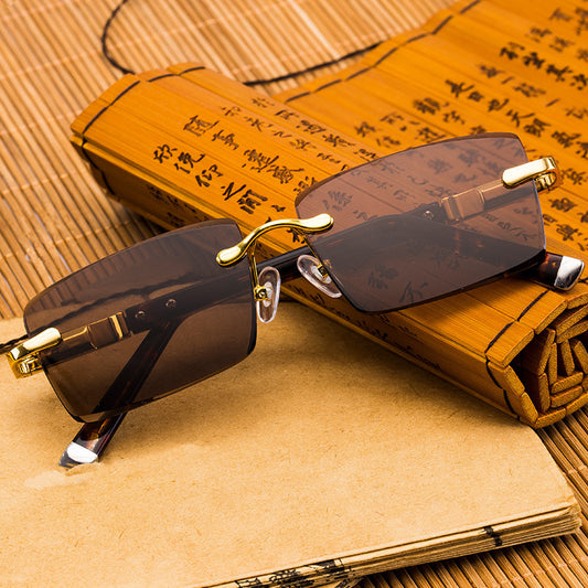 LoomTech™ Crystal Stone Sunglasses – Luxury Handcrafted Natural Crystal Lens Eyewear with Metal Frame