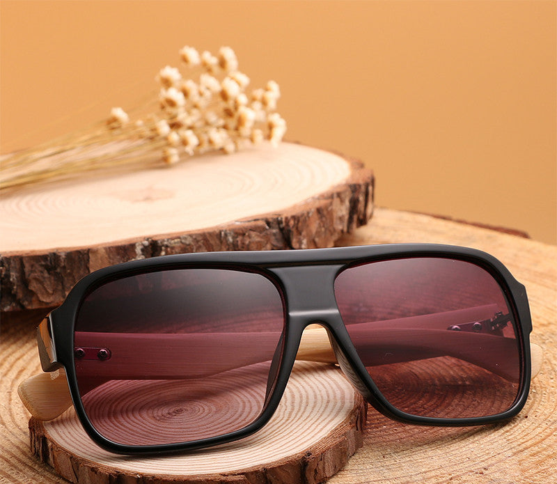 Loom & Soul Wooden Square Sunglasses – UV Protection Retro Eco-Friendly Shades for Men & Women