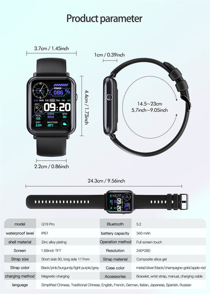 LoomTech AquaCore™ — Smart Waterproof Watch with Full-Touch Display, Bluetooth 5.2 & Long Battery Life (IP67)