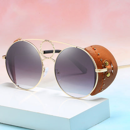 LoomTech™ Round Frame UV400 Sunglasses – Trendy European Metal Eyewear for Women