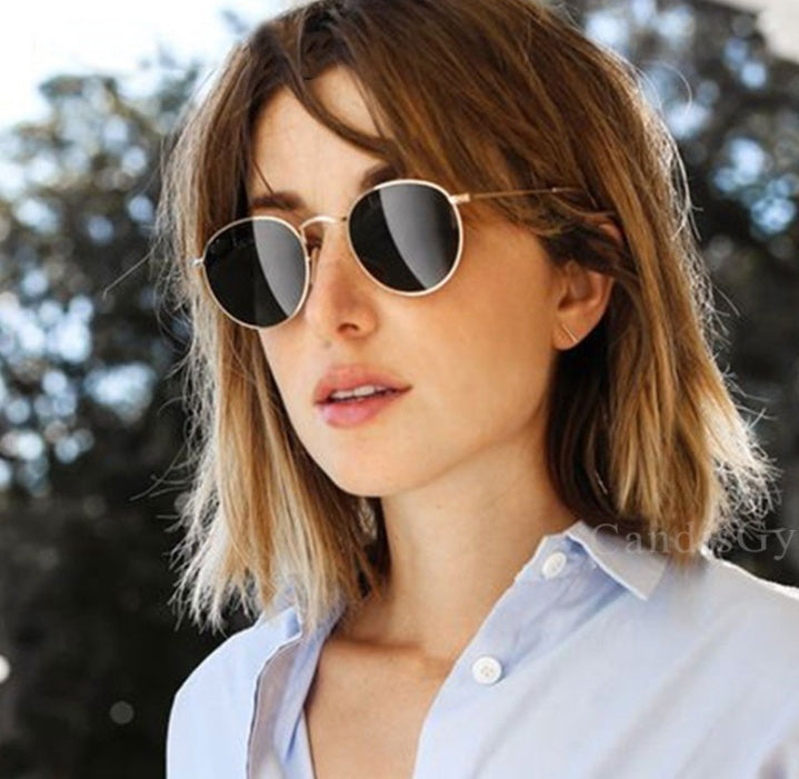 LoomTech™ Women’s Retro Round Sunglasses – Metal Frame UV-Protective Eyewear