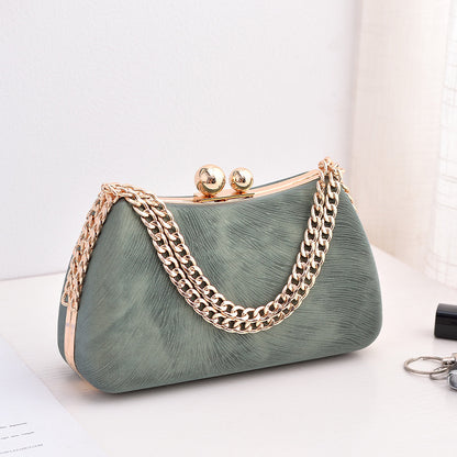 LoomTech™ Chain Shoulder Bag – Luxury Embossed PU Leather Crossbody Handbag for Parties & Evenings