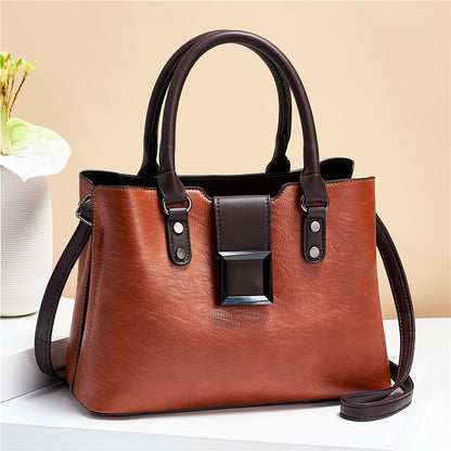 LoomTech™ Big Buckle Shoulder Bag – Large PU Leather Work & Office Crossbody Handbag for Women