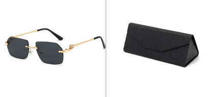 LoomTech™ Leopard Frameless Sunglasses – Unisex Trimming UV400 Fashion Eyewear for Travel & Street Style