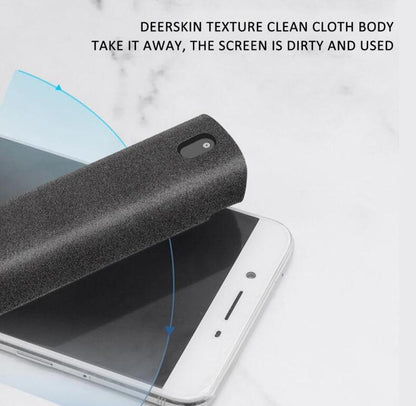 LoomTech™ 2-in-1 Screen Cleaner Kit – Spray & Microfiber Cloth for Phone, Laptop, and TV Screens