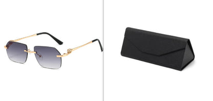 LoomTech™ Leopard Frameless Sunglasses – Unisex Trimming UV400 Fashion Eyewear for Travel & Street Style