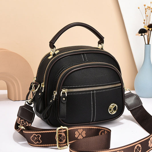 LoomTech™ Versatile Crossbody Bag – Multi-Zipper Small PU Leather Shoulder Handbag for Women