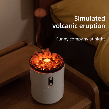 LoomTech™ Volcanic Flame Aroma Diffuser – USB Portable Jellyfish Humidifier & Night Light Lamp (Model V25)
