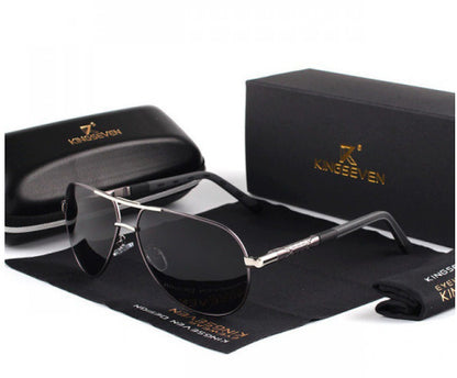 LoomTech™ Polarized Aluminum Alloy Sunglasses – Unisex UV400 Silicone Frame Shades for Men & Women