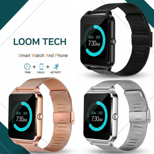 LoomTech Z60™ — Bluetooth Smartwatch with SIM Card Support, Call Function, and Fitness Tracking