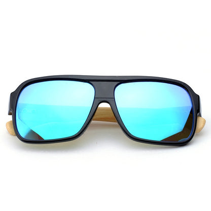 Loom & Soul Wooden Square Sunglasses – UV Protection Retro Eco-Friendly Shades for Men & Women