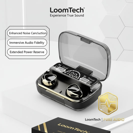 LoomTech M10 Pro – Wireless Bluetooth Earbuds with Power Display Case