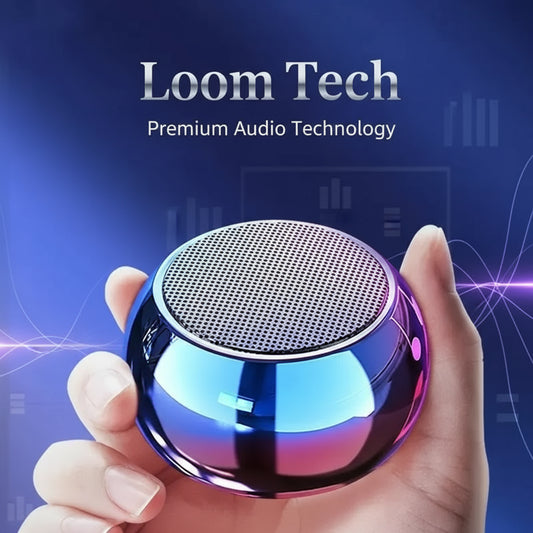 LoomTech Steel Mini Bluetooth Speaker – Portable Heavy Bass Wireless Subwoofer for Indoors & Outdoors