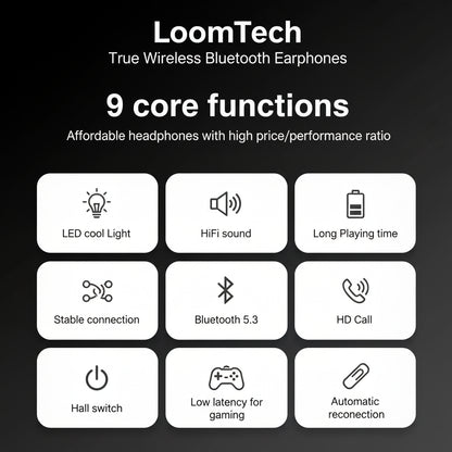 Loom Tech 9D Pro — True Wireless Gaming Earbuds With Precision Bass & HD Mic