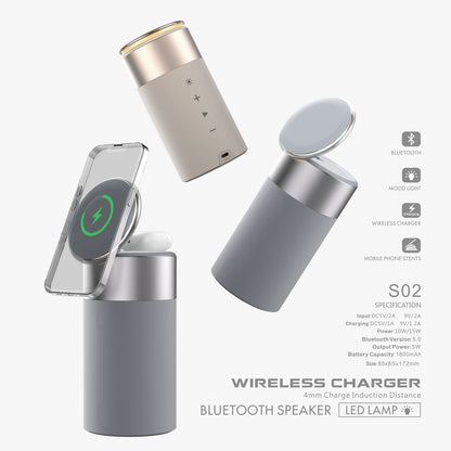 LoomTech™ 3-in-1 Wireless Charger & Bluetooth Speaker – Touch Lamp Station for iPhone & AirPods