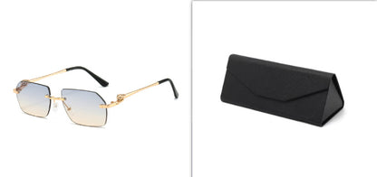 LoomTech™ Leopard Frameless Sunglasses – Unisex Trimming UV400 Fashion Eyewear for Travel & Street Style