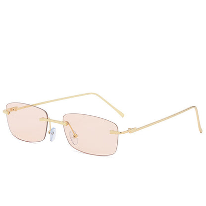 LoomTech™ Ocean Lens Rimless Sunglasses – UV400 Cut-Edge Metal Frame Fashion Eyewear