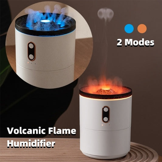LoomTech™ Volcanic Flame Aroma Diffuser – USB Portable Jellyfish Humidifier & Night Light Lamp (Model V25)