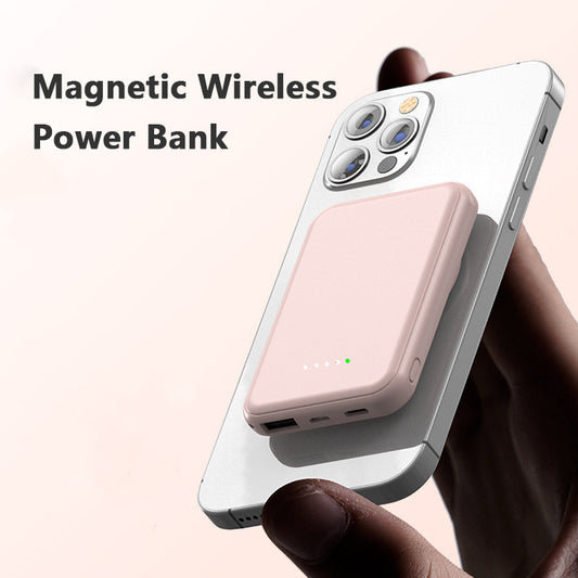 LoomTech™ Mini Magnetic Power Bank 5000mAh – Fast Wireless Charging Portable Battery for iPhone & More