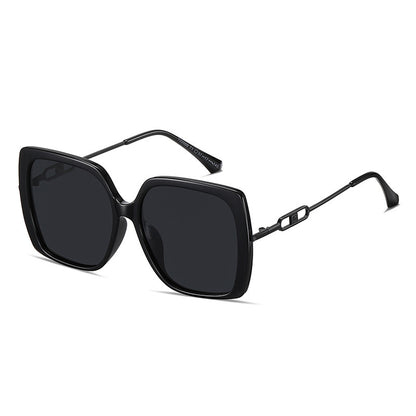 LoomTech™ Large Square Polarized Sunglasses – Fashion Metal Frame UV400 Eyewear for Women
