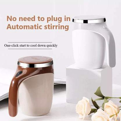 LoomTech Rechargeable Automatic Magnetic Stirring Cup – Smart Coffee Mug