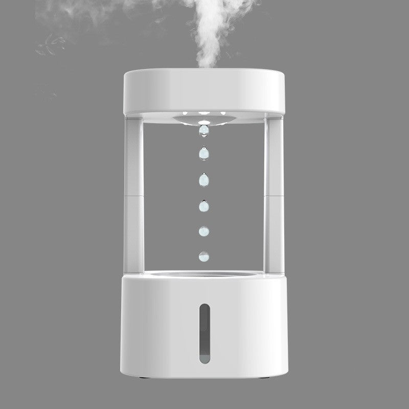 LoomTech™ Anti-Gravity Water Drop Humidifier – 580ml Quiet Mist Diffuser with LED Flow Effect for Home & Office