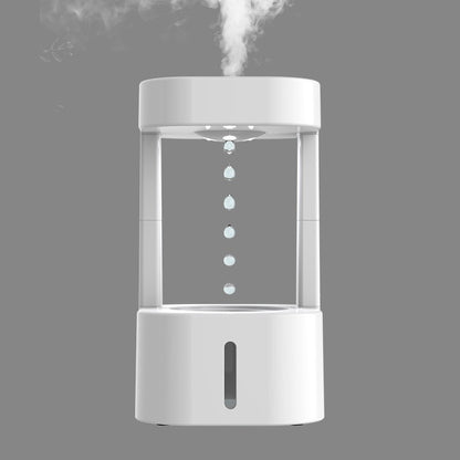 LoomTech™ Anti-Gravity Water Drop Humidifier – 580ml Quiet Mist Diffuser with LED Flow Effect for Home & Office