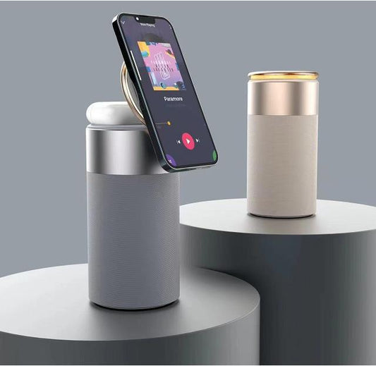 LoomTech™ 3-in-1 Wireless Charger & Bluetooth Speaker – Touch Lamp Station for iPhone & AirPods