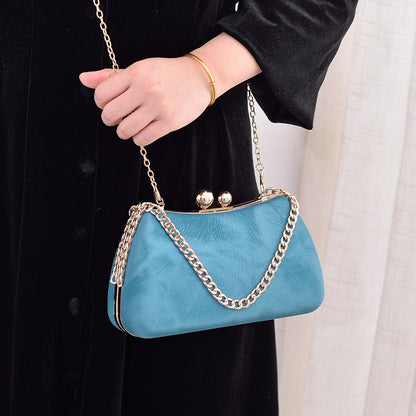 LoomTech™ Chain Shoulder Bag – Luxury Embossed PU Leather Crossbody Handbag for Parties & Evenings