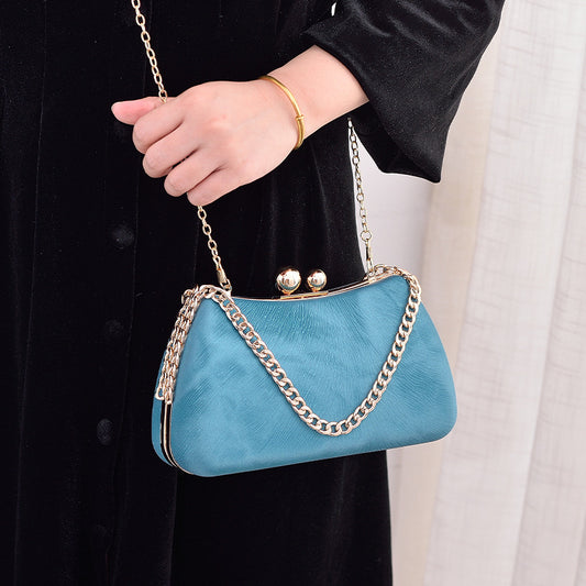 LoomTech™ Chain Shoulder Bag – Luxury Embossed PU Leather Crossbody Handbag for Parties & Evenings
